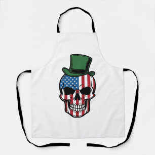 Vintage Shamrock Totenkopf Flagge Vektor Design_1 Schürze