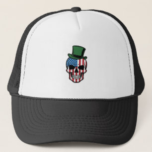 Vintage Shamrock Totenkopf Flagge Vektor Design_1 Truckerkappe
