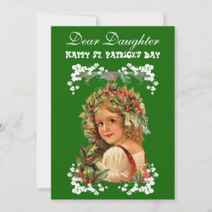 Vintage Shamrocks Frohen St. Patrick's Day Tochter Feiertagskarte