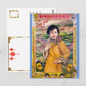 Vintage Shanghai-China Extravagant Frauenwerbung Postkarte (Vorne/Hinten)