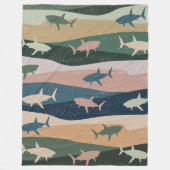 VINTAGE SHARK WAVE FLEECEDECKE (Vorderseite)