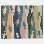 VINTAGE SHARK WAVE FLEECEDECKE (Vorderseite (Horizontal))