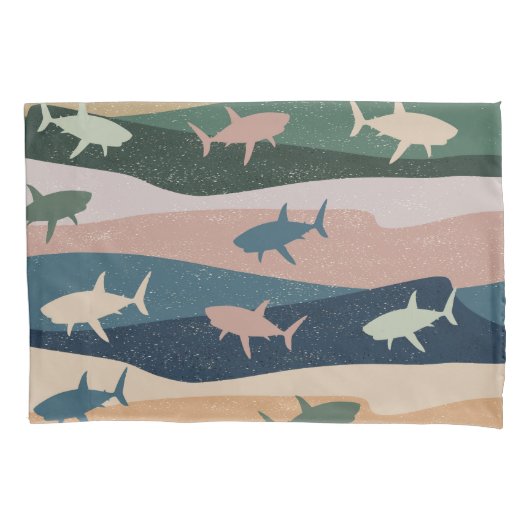 VINTAGE SHARK WAVE KISSENBEZUG (Vorderseite)