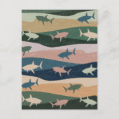 VINTAGE SHARK WAVE POSTKARTE (Vorderseite)