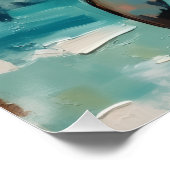 Vintage Shark with Santa Hat Christmas Art Poster (Ecke)