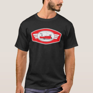 Vintage Shasta Camper Anhänger T-Shirt - Rot/Weiss