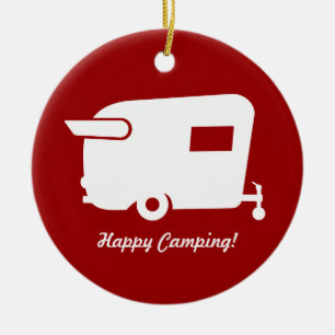 Vintage-Shasta-Camper-Weihnachtsbaumanhänger Keramik Ornament