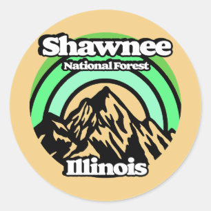 Vintage Shawnee National Forest Illinois Runder Aufkleber