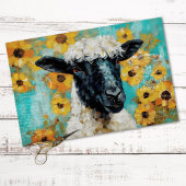 Vintage Sheep Rustic Floral Decoupage  Seidenpapier