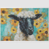 Vintage Sheep Rustic Floral Decoupage Seidenpapier (Vorderseite)