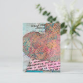 Vintage Sheet Music Heart Mixed Media Collage Postkarte (Stehend Vorderseite)