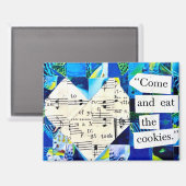 Vintage Sheet Music Heart Quilt Collage Art Magnet (Vorderseite/Rückseite)