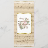 Vintage Sheet Music Wedding Menu Card Menükarte (Rückseite)