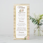 Vintage Sheet Music Wedding Menu Card Menükarte (Stehend Vorderseite)