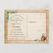 Vintage Sheet Music Winter Save the Date Postkarte (Rückseite)