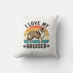 Vintage Sheltie Hund Ich liebe meinen Bruiser Retr Kissen