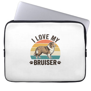 Vintage Sheltie Hund Ich liebe meinen Bruiser Retr Laptopschutzhülle