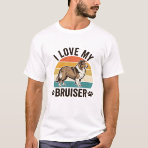 Vintage Sheltie Hund Ich liebe meinen Bruiser Retr T-Shirt