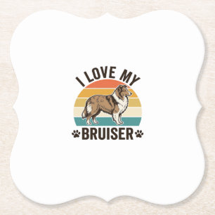 Vintage Sheltie Hund Ich liebe meinen Bruiser Retr Untersetzer