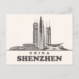 Vintage Shenzhen China Chinesisch Reisen Wasserfar Postkarte