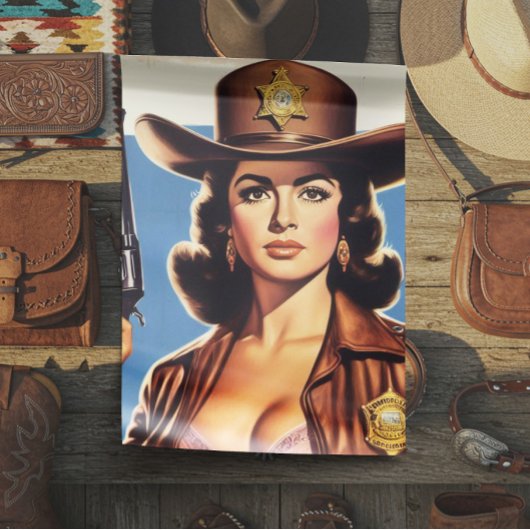 Vintage Sheriff Pin-up Seidenpapier