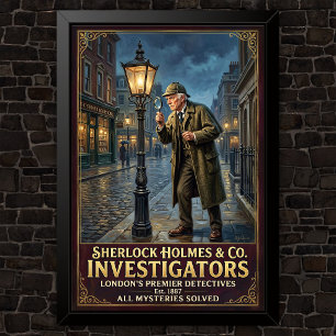Vintage Sherlock Holmes Werbung Poster