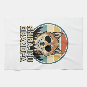 Vintage-Shiba-Inu-Opa-Hund-Shirt-Design_1 Geschirrtuch