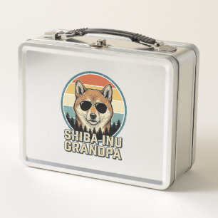 Vintage-Shiba-Inu-Opa-Hund-Shirt-Design_1 Metall Brotdose