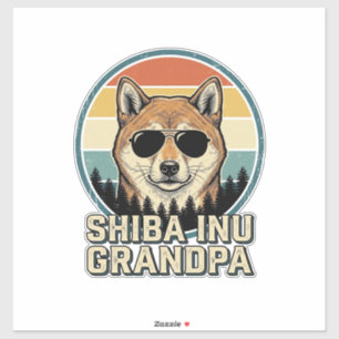 Vintage-Shiba-Inu-Opa-Hund-T-Shirt-Design_1 Aufkleber