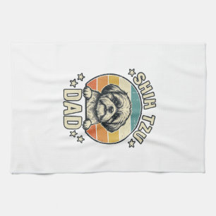 Vintage-Shih-Tzu-Vater-Hunde-Liebhaber-Shirt-Desig Geschirrtuch