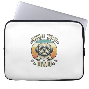 Vintage-Shih-Tzu-Vater-Hunde-Liebhaber-Shirt-Desig Laptopschutzhülle