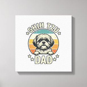 Vintage-Shih-Tzu-Vater-Hunde-Liebhaber-Shirt-Desig Leinwanddruck