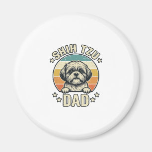 Vintage-Shih-Tzu-Vater-Hunde-Liebhaber-Shirt-Desig Magnet