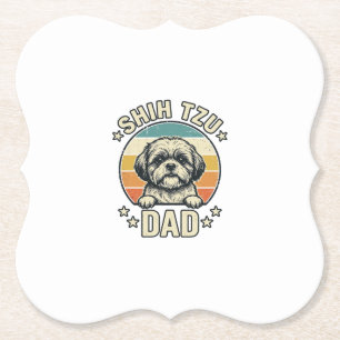 Vintage-Shih-Tzu-Vater-Hunde-Liebhaber-Shirt-Desig Untersetzer