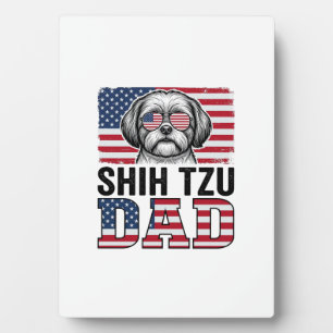 Vintage-Shih-Tzu-Vater-patriotisches-Hunde-Shirt-D Fotoplatte