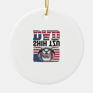 Vintage-Shih-Tzu-Vater-patriotisches-Hunde-Shirt-D Keramik Ornament