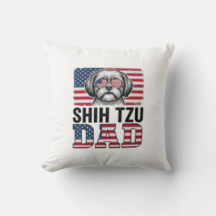 Vintage-Shih-Tzu-Vater-patriotisches-Hunde-Shirt-D Kissen