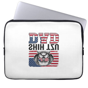 Vintage-Shih-Tzu-Vater-patriotisches-Hunde-Shirt-D Laptopschutzhülle