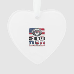 Vintage-Shih-Tzu-Vater-patriotisches-Hunde-Shirt-D Ornament