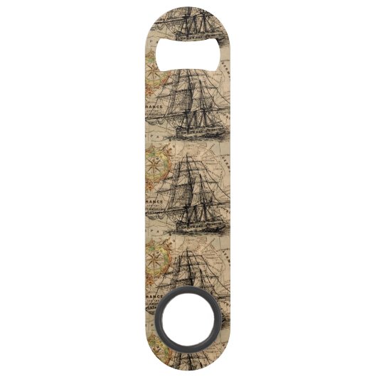 Vintage Ship And Map Speed Flaschenöffner (Vorderseite)