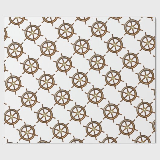 Vintage Ship wheel Geschenkpapier (Flach)