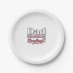Vintage-Shirt D: Dad Loading 2025 Baby-Ankündigung Pappteller