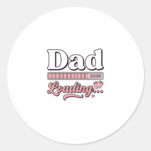 Vintage-Shirt D: Dad Loading 2025 Baby-Ankündigung Runder Aufkleber
