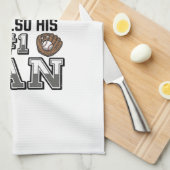 Vintage-Shirt-Design Baseball-Vater Nummer 1 Fan_1 Geschirrtuch (Viertel Falte)