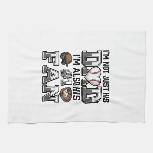 Vintage-Shirt-Design Baseball-Vater Nummer 1 Fan_1 Geschirrtuch (Horizontal)