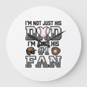 Vintage-Shirt-Design Baseball-Vater Nummer 1 Fan_1 Große Wanduhr