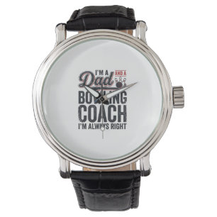 Vintage-Shirt-Design: Dad-Bowling-Coach hat immer  Armbanduhr