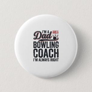 Vintage-Shirt-Design: Dad-Bowling-Coach hat immer Button