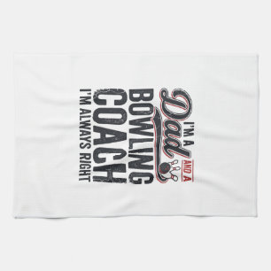 Vintage-Shirt-Design: Dad Bowling Coach hat immer  Geschirrtuch