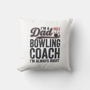 Vintage-Shirt-Design: Dad-Bowling-Coach hat immer Kissen